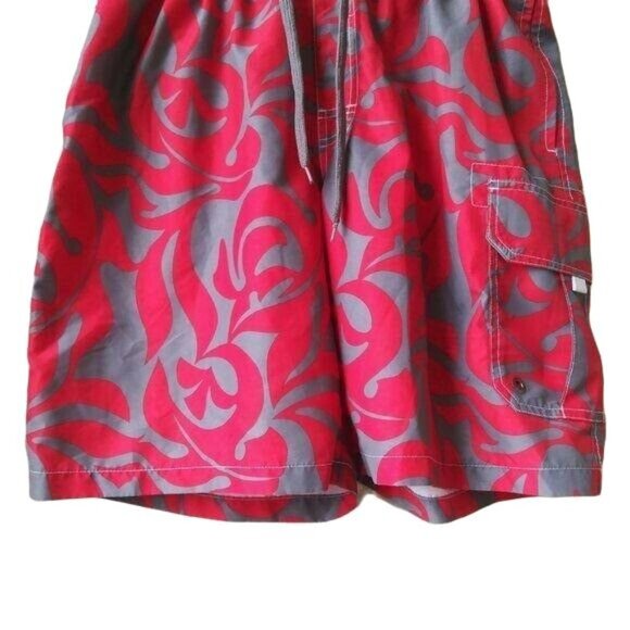Sonoma Life+Style Mens Large Swim Trunks Cargo Red & Gray - Picture 5 of 7
